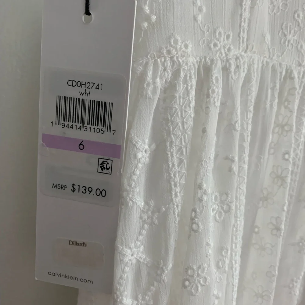 Calvin Klein Eyelet Tier-Hem Dress - Picture 7 of 9